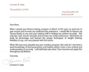 When I joined your fitness-training program in March of this year my goal was to gain muscle and increase my cardiovascular endurance